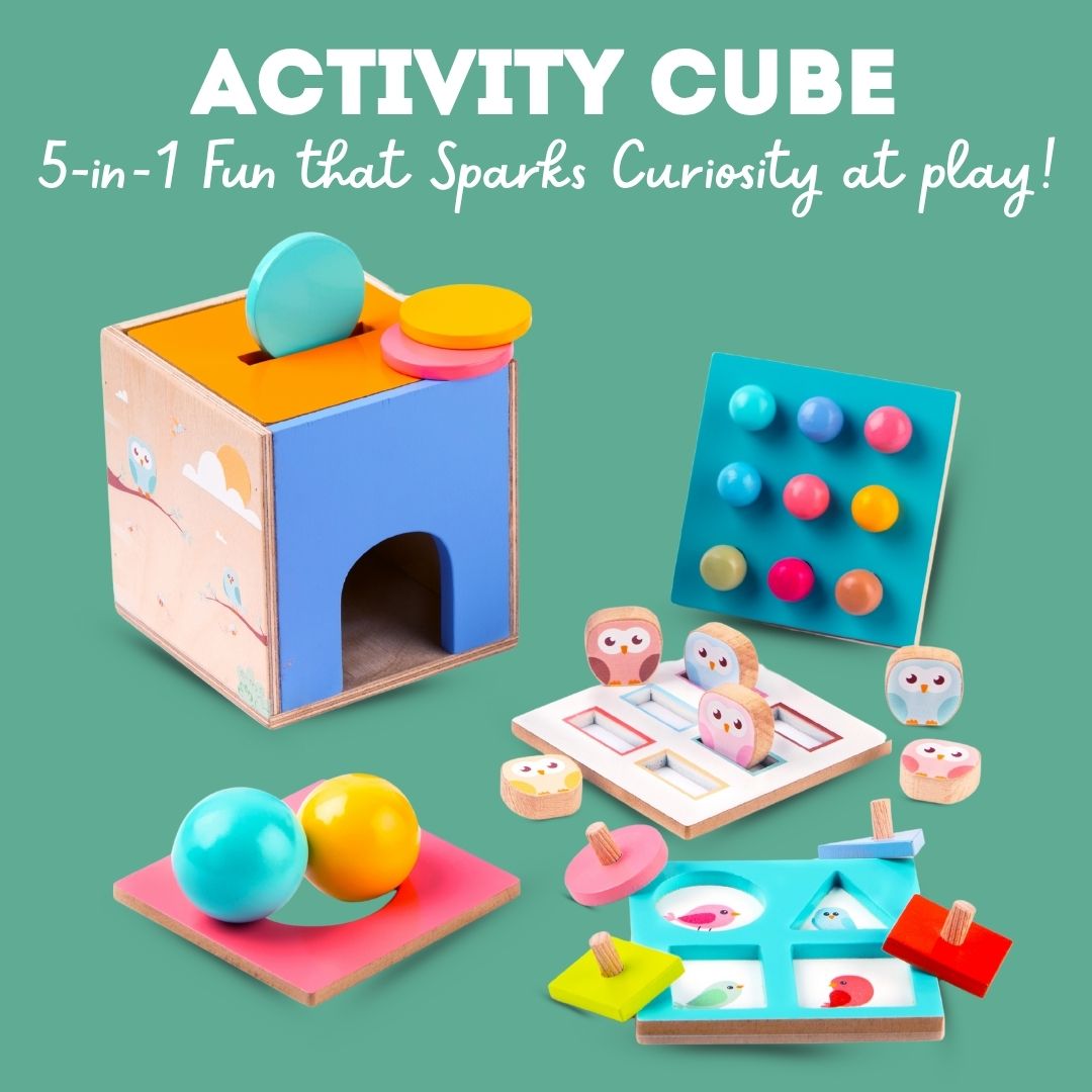 CNC Wooden 5in1 Activity Cube - Swayamshakti