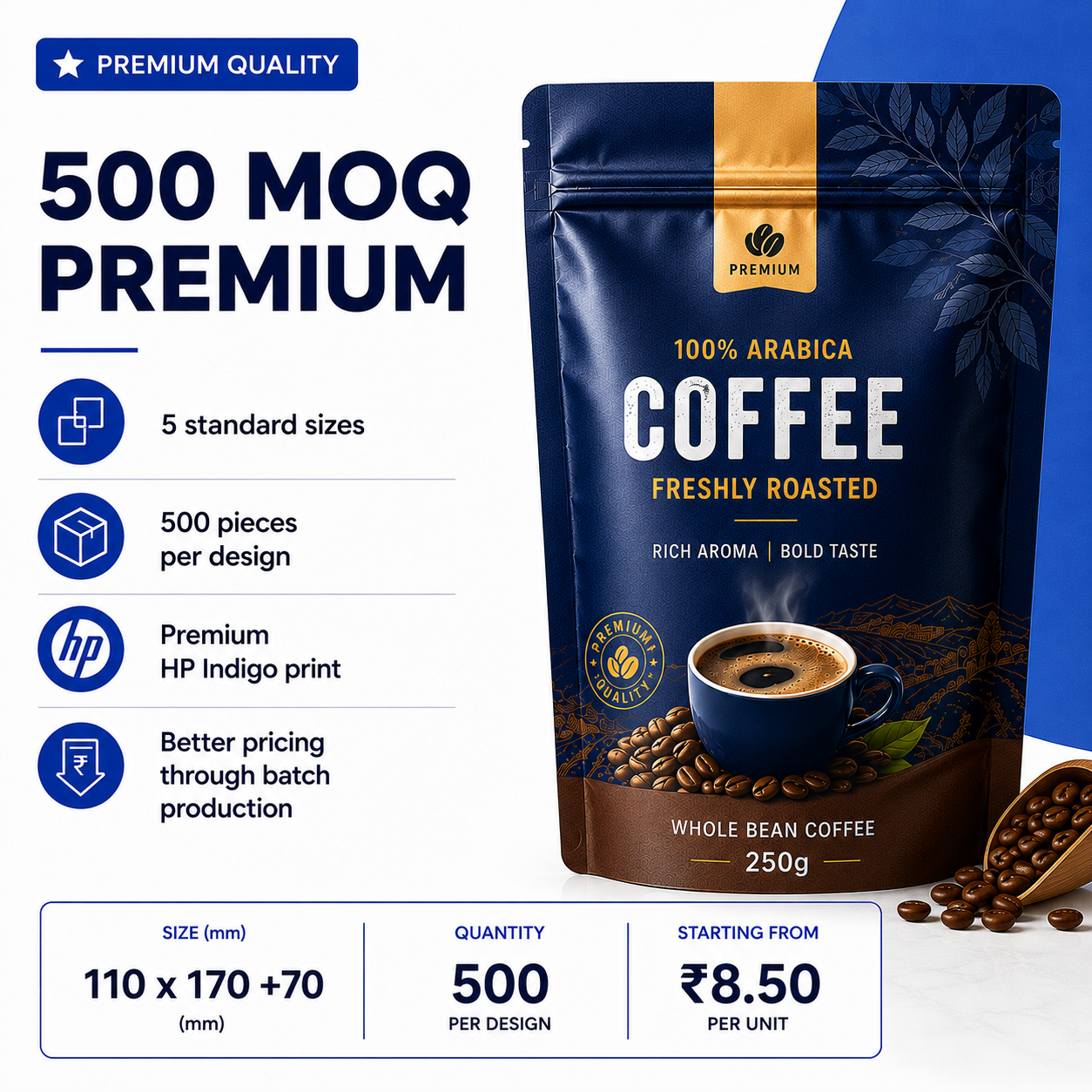 500 Qty Premium Digital  (HP Indigo)
